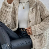 NOVA™ | Double-Sided Velvet Button Cardigan