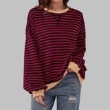 LUKA™ - Casual Long Sleeve Round Neck Striped Shirt