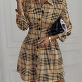 MARIA™ - Elegant Slimming Check Dress for Autumn & Winter