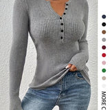 SHASHA™ - Elegant Chic Slim Fit Long Sleeve Round Neck Tops