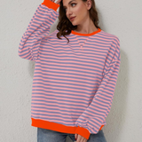 ROXANNE™ - Striped Oversized Sweatshirt