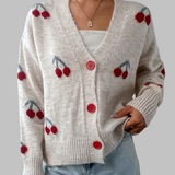 RASHA™ - Chic Button Front Long Sleeve Cardigan
