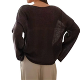 BRISEIS™ – Airy Hollow-Out Flare-Sleeve Knit Sweater