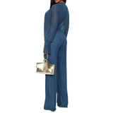 ROXELLA™ – Deep V Ruffle Bell-Bottom Set