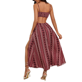 SELENA™ – Printed Open-Back Slit Dress