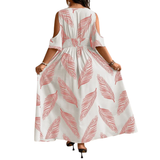 WAVENA™ – Boho Print Cold Shoulder Dress
