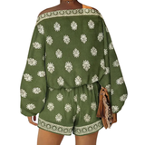 ZINDEL™ – Boho Lantern Sleeve Linen Co-Ord Set