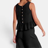BRISETTE™ – Pleated Vest & Wide Leg Palazzo Set