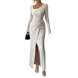 MONICA™ – Stylish Solid Color Twisted Long Dress