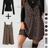 CRESSIDA™ – High Neck Top & Leopard Strap Skirt Two-Piece Set