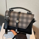 MARLYNN™ - Vintage-Style Small Square Shoulder Crossbody Bag with Contrast Stitching