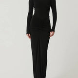 BETTY™ - Classy Ruched Long Sleeve Mock Bodycon Maxi Dress