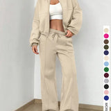 KELSEA™ - Casual Tracksuit Set for Women Zipper Jacket & Natural Waist Pants