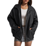 XANDRA™ - Trendy Oversized Leather Faux Suede Jacket for Fall Fashion
