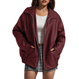 XANDRA™ - Trendy Oversized Leather Faux Suede Jacket for Fall Fashion