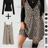 CRESSIDA™ – High Neck Top & Leopard Strap Skirt Two-Piece Set