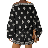 ZINDEL™ – Boho Lantern Sleeve Linen Co-Ord Set