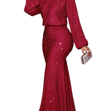 NEGGIE™ - Women’s Elegant Mermaid Hem Long Sleeve Bodycon Dress
