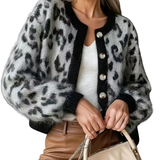 EUDORA™ – Vintage Style Leopard Cardigan Sweater