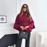 FENITH™ - Classy High Neck Belted Cape Top