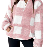 HILARY™ – Casual Plaid Half Zip Pullover