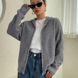 LARALI™ - Casual Zip-Up Hooded Long Sleeve Cardigan