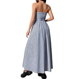 TRIXETTE™ – Striped Strapless Pocket Maxi Dress