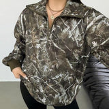 INGRID™ - Women’s Casual Zip-Up Front Leopard Print Sweatshirt Long Sleeve