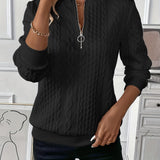 EMMA™ |  Elegant Quarter-Zip Sweater
