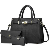 ALENOR™ – Crocodile Embossed Large Capacity Crossbody Handbag Set