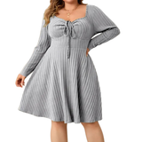 VICTORIA™ – Cozy A-Line Ribbed Dress