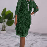 ELINA™ - Dotted Elegance Dress