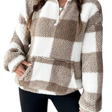 HILARY™ – Casual Plaid Half Zip Pullover