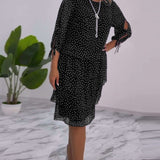 ELINA™ - Dotted Elegance Dress