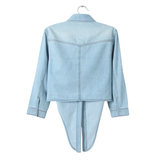 MELISSA™ – Elegant Denim Like 3/4 Sleve Top