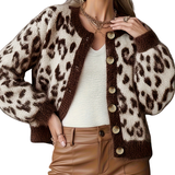 EUDORA™ – Vintage Style Leopard Cardigan Sweater