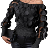 GWYN™ – Sheer Bishop Sleeve Blouse with Soft Shirred Detail