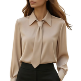 JONNIE™ – Modern Tie Detail Long Sleeve Shirt