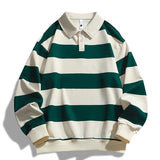 ZOE™ - Classic Fashion Striped Collar Long Sleeve Sweatshirt