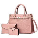 ALENOR™ – Crocodile Embossed Large Capacity Crossbody Handbag Set
