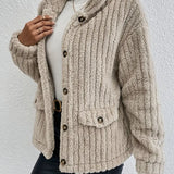 NOVA™ | Double-Sided Velvet Button Cardigan