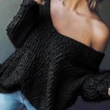 TELIKA™ - Comfy Drop Shoulder Long Sleeve Sweater