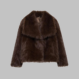 NESRIN™ - Classy Long Sleeve Collared Fuzzy Coat