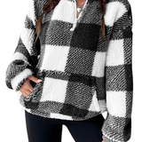 HILARY™ – Casual Plaid Half Zip Pullover