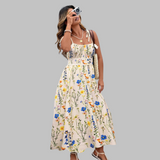 RAHIRA™ - Casual Sleeveless Summer Leaf Print Maxi Dress