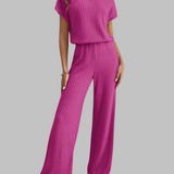 MAGGIE™ - Casual Short Sleeve Top and Pants Set