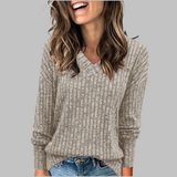 DERI™ - Comfy V-Neck Long Sleeve Top