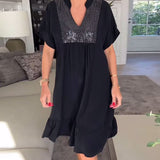 VALORA™ - Chic Sequin Accent Dress