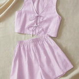 MOESHA™ - Chic Summer Sleeveless Vest and High-Waist Shorts Set