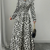 MOREN™ - Elegant Long Sleeve Floral Print A-Line Dress